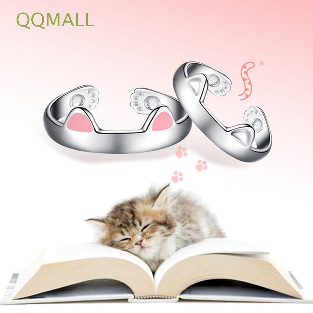 Nhẫn Đôi Hình Tai Mèo Phong Cách Hàn Quốc Độc Đáo Có Thể Điều Chỉnh Làm Quà Tặng Valentine
