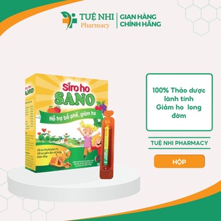 Siro ho thảo dược sano hỗ trợ giúp giảm ho, tiêu đờm, giảm đau rát họng hộp 10 ống - nt079