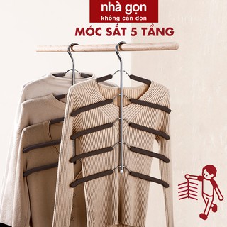 Móc Treo Quần Áo 5 Tầng Có Mút móc treo tủ quần áo gọn gàng thông minh - NHÀ GỌN KHÔNG CẦN DỌN