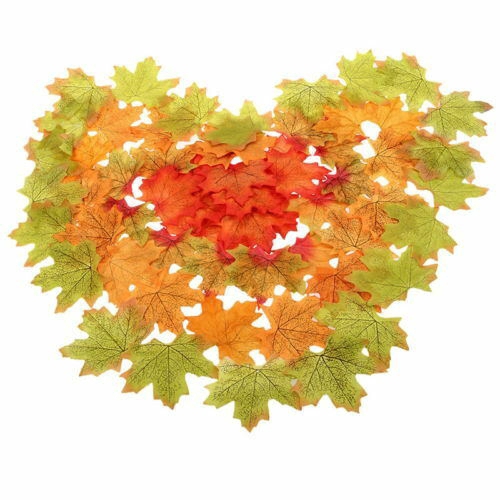 ♔P&amp;M♚50PCS Fashion Fall Silk Leaves Wedding Party Favor Autumn Maple Leaf Decor