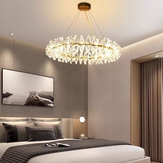 Đèn chùm Decor D650 pha lê vòng nguyệt quế T090 , đèn chùm thả bàn ăn phòng khách