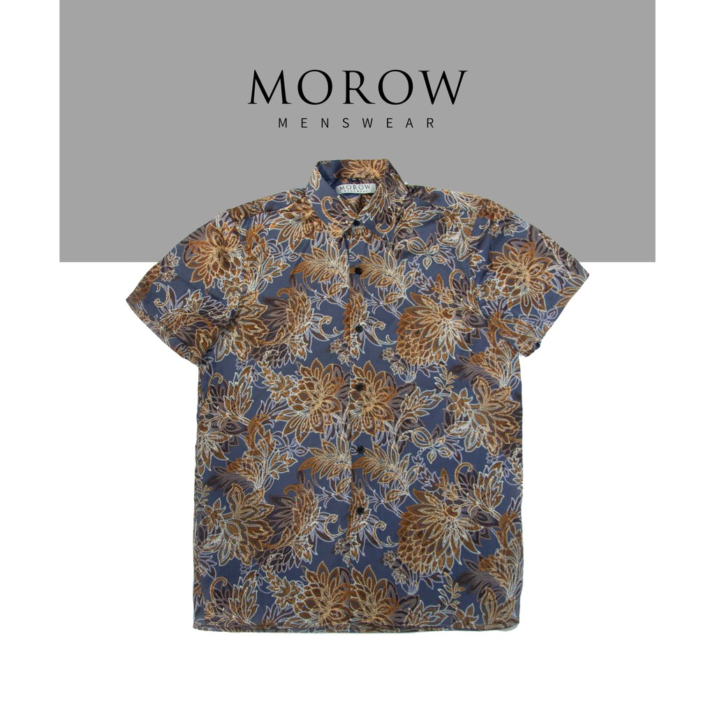 Áo sơ mi nam họa tiết ngắn tay MOROW A02