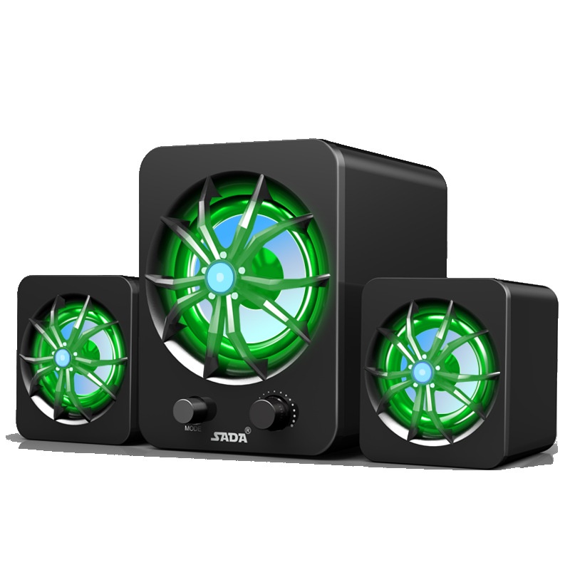 Loa Máy Tính - Loa Để Bàn Cao Cấp SADA - D207 Loại Có Dây Và Bluetooth Đèn LED Đổi Màu Liên Tục Âm Bass Mạnh Mẽ