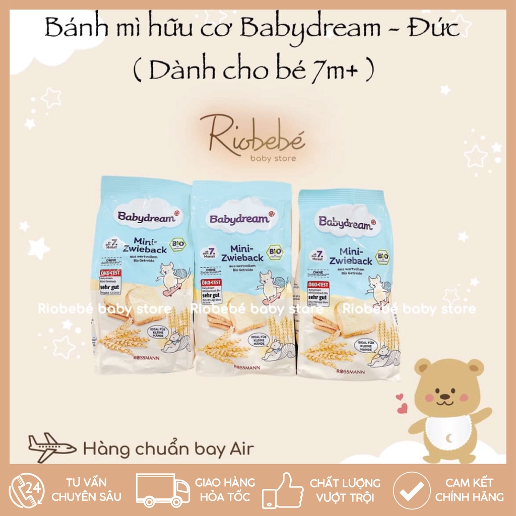 [Hàng chuẩn Air - Nội địa Đức] Bánh mì ăn dặm hữu cơ BabyDream cho bé 7 tháng (7m+) trở lên