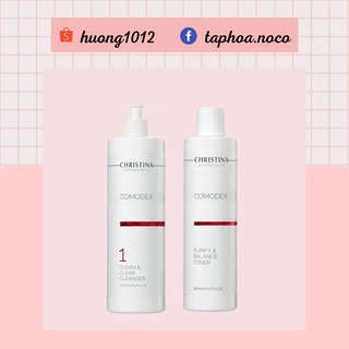 Sữa rửa mặt và toner Christina Comodex Clean & Clear Cleanser, Purify & Balance Toner
