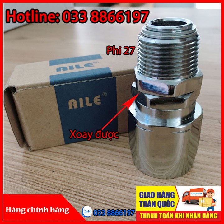 Đầu xoay sống nối dây phi 27 chuyên dùng trong xăng dầu