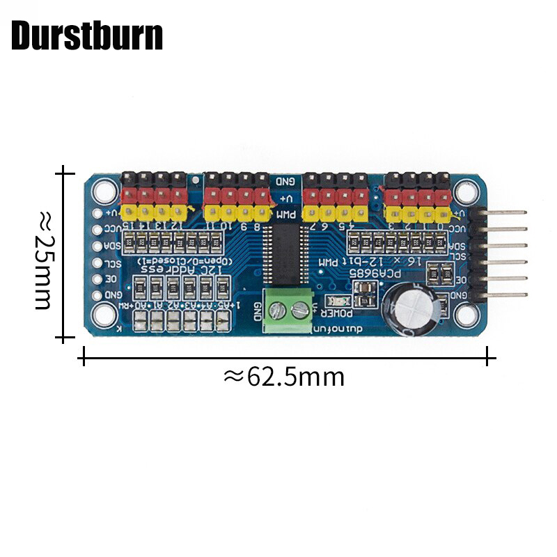 Mô Đun Pca9685 16ch 12-bit Pwm I2C Iic Giao Diện I2C Iic Cho Arduino