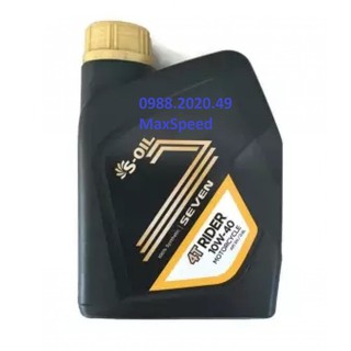 Dầu nhớt hoàn toàn tổng hợp dành cho xe tay côn S-OIL 7 4T RIDER 10W40 Bình 0.8 Lít
