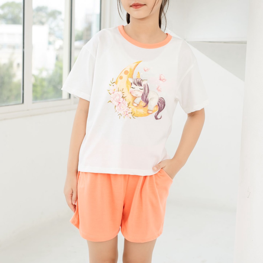 Quần áo trẻ em tay ngắn, hình in dễ thương, chất vải dày mịn thoáng mát, 18-40 kg, Kyo293 shop, K21