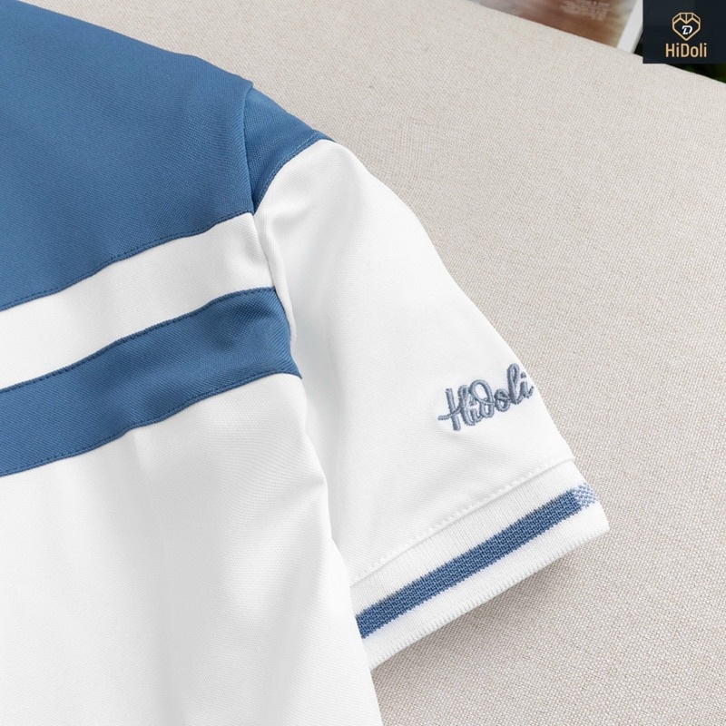 Áo polo cá sấu HIDOLI Chính Hãng, phối màu thêu tay trẻ trung