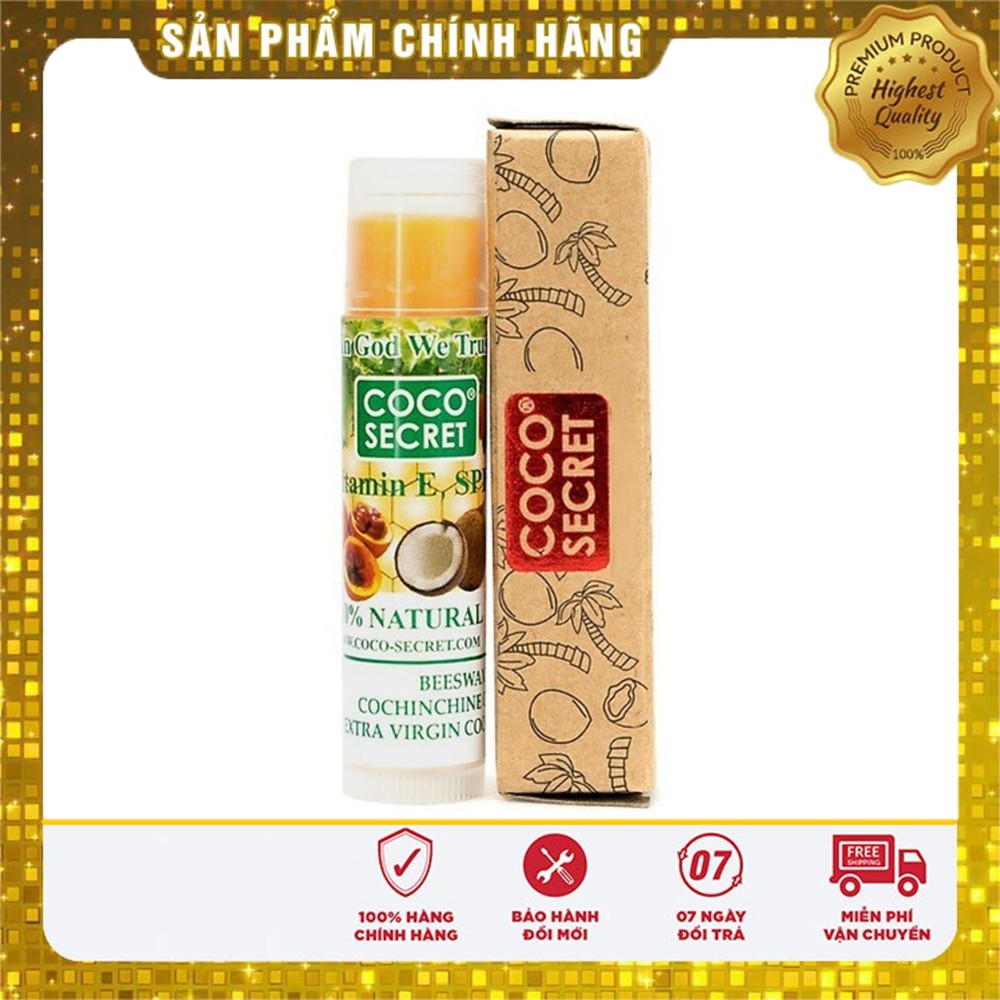 Son Dưỡng Môi Giá Rẻ Chính Hãng Tự Nhiên Không Màu Dầu Dừa Sáp Ong Cocosecret Chống Thâm Môi An Toàn - Sản Phẩm Handmade