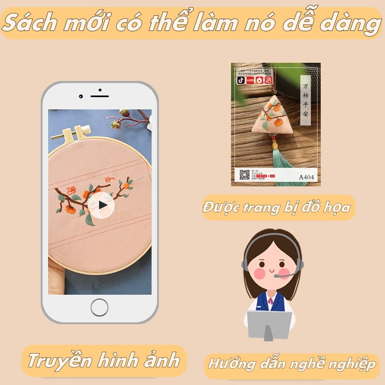 DIY bộ kit thêu Trang trí treo Túi Thơm Thêu Hình Rồng Dùng Làm Quà Tặng