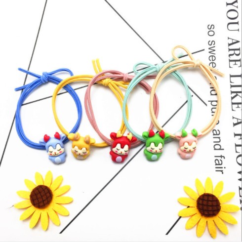 Combo 10 Thun Cột Tóc Đính Bé Tỳ Hươu Xinh Xắn