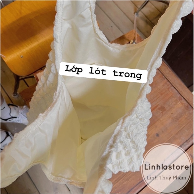 Túi Tote xốp ô vuông Ulzzang Bigsize 3 màu FREESHIP Túi đeo vai Tote có lớp lót hàng đẹp