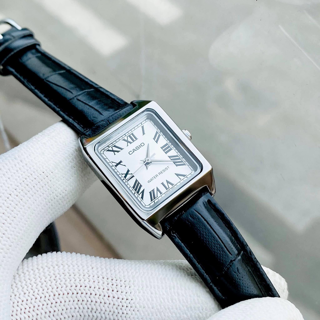 Đồng hồ Nữ Casio LTP-V007L, đồng hồ chính hãng, mặt hình chữ nhật - kính Khoáng - Size nhỏ mini 22mm