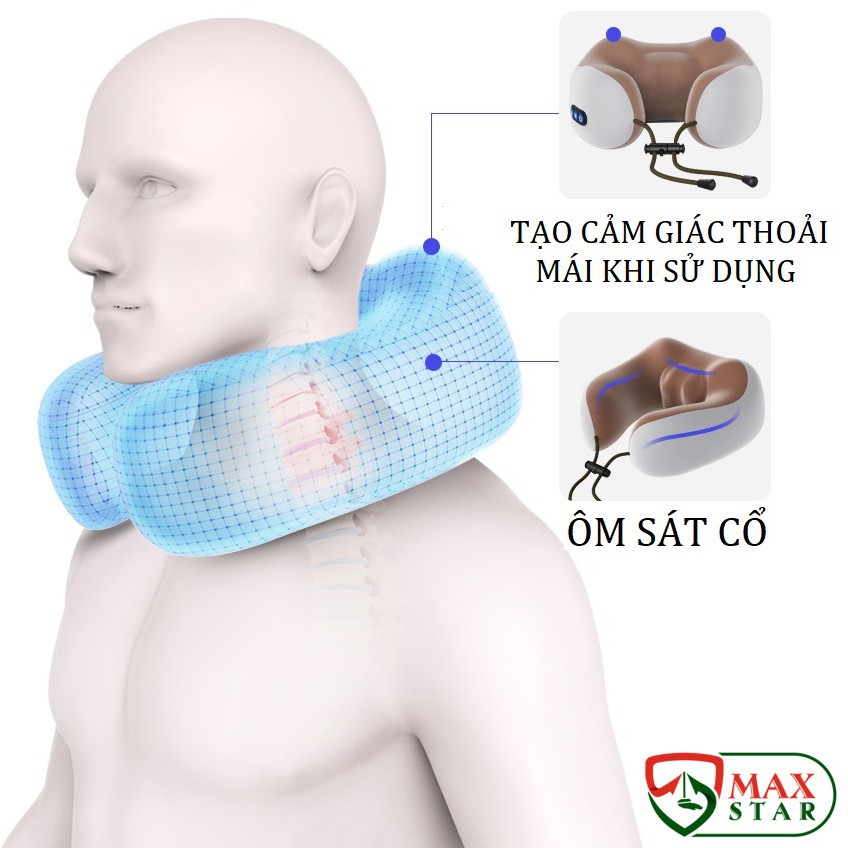 [BẢO HÀNH CHÍNH HÃNG] Gối massage trị liệu cổ vai gáy chữ U hồng ngoại đa năng chính hãng Máy massage cổ vai gáy ✅