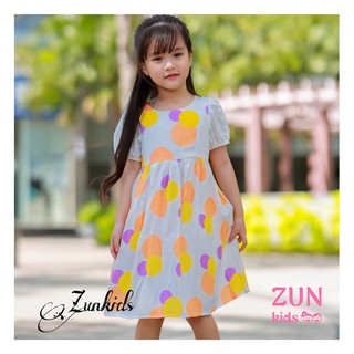 ZUNKids- Đầm bi cam (tặng kèm cài tóc siêu cưng)