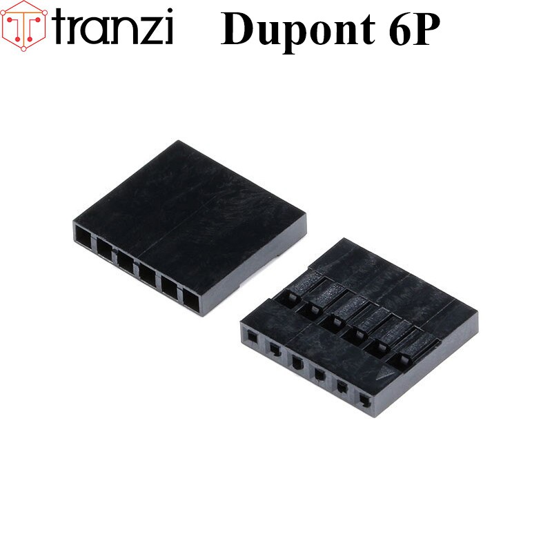 Vỏ header 2.54mm dupont 6P 13,95mm đen - túi 50 cái
