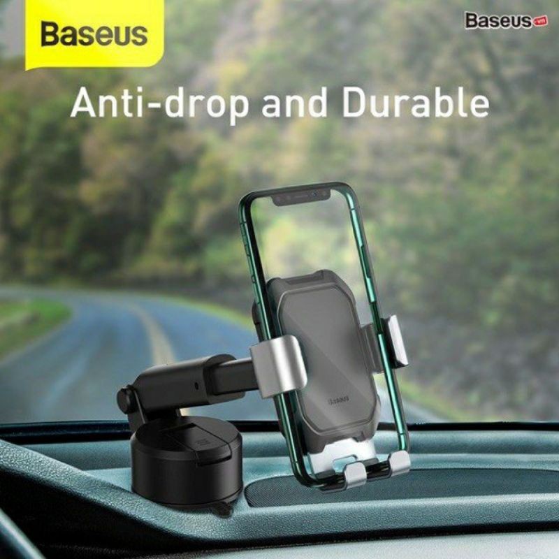 Bộ giá treo điện thoại dùng gắn kính hoặc táp lô trên xe hơi Baseus Simplism Gravity (Car Mount/ Holder with Suction Bas