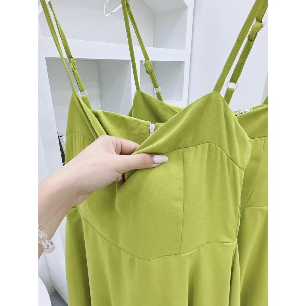 Váy 2s xanh bơ chất đũi mềm đẹp  LT667