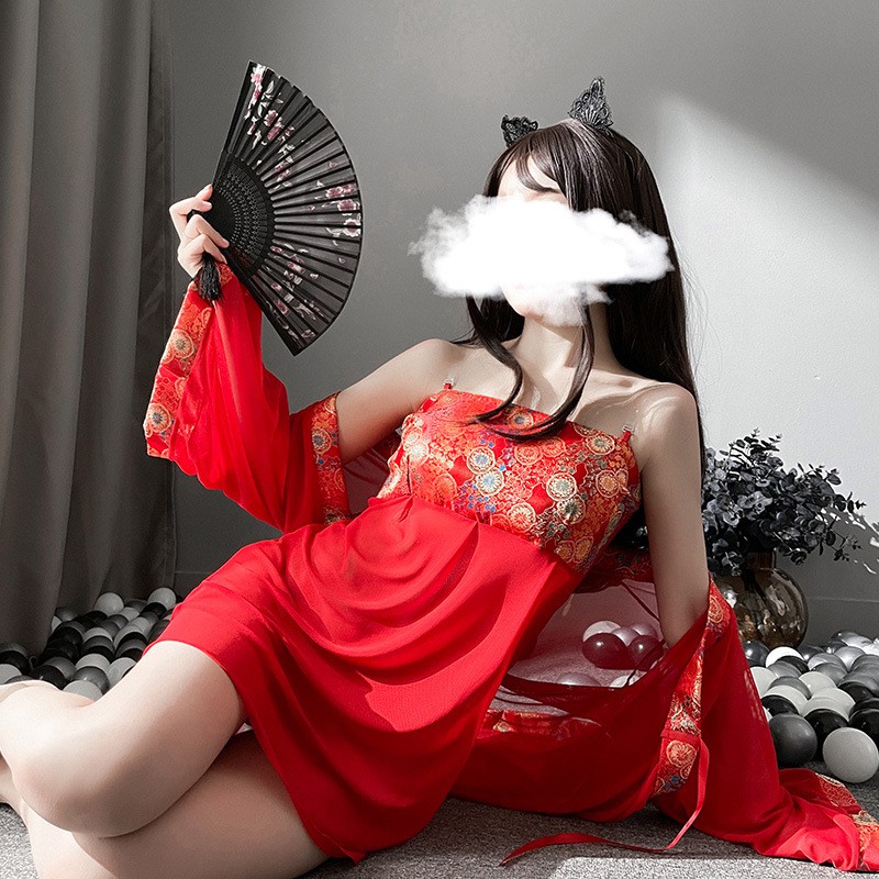 SET Đồ ngủ sexy cosplay cổ trang Trung Quốc váy ngực gợi cảm quyến rũ  - Tặng kèm quần chip G-string lọt khe siêu mê