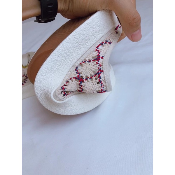 Giày sục nữ BearPaw Hàn Quốc  Giày bệt nữ vải sợi thoáng khí đế 5cm cao su xuất dư 0922
