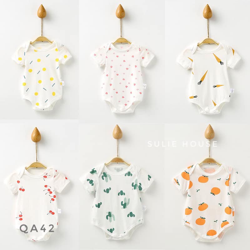 Bộ body cộc tay cotton họa tiết - QA42