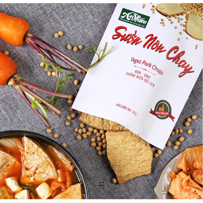 Sườn Non Chay An Nhiên Gói 150G Làm Từ Đạm Đậu Nành Nguyên Chất - Chính Hãng