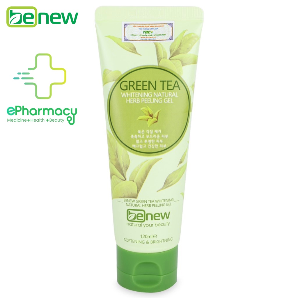 BENEW Tẩy tế bào chết Trà Xanh Green Tea Whitening Natural Herb Peeling Gel ngừa mụn 120ml