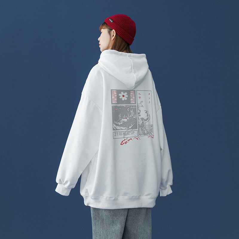 Áo hoodie Ifnicefuture dáng rộng tay dài in họa tiết thời trang hàn quốc giản dị dành cho cặp đôi nam và nữ