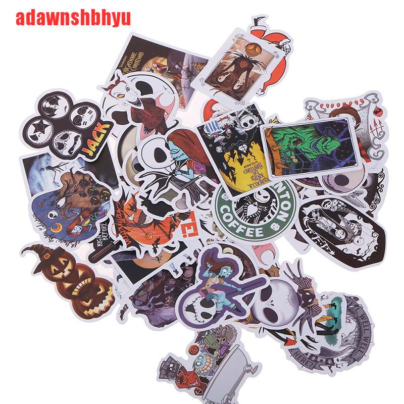 Set 50 Miếng Dán Họa Tiết Graffiti Vui Nhộn Phong Cách Halloween Trang Trí Laptop / Xe Máy