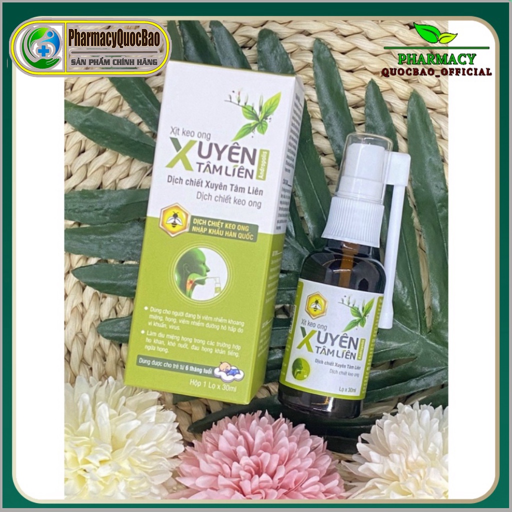 Xịt họng xịt miệng xuyên tâm liên ☘ Hỗ trợ làm dịu tức thời các cơn đau họng, ngứa rát họng, triệu chứng ho.