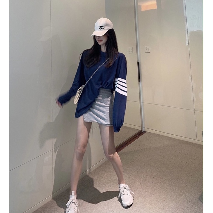 Áo thun from rộng sọc tay Ulzzang