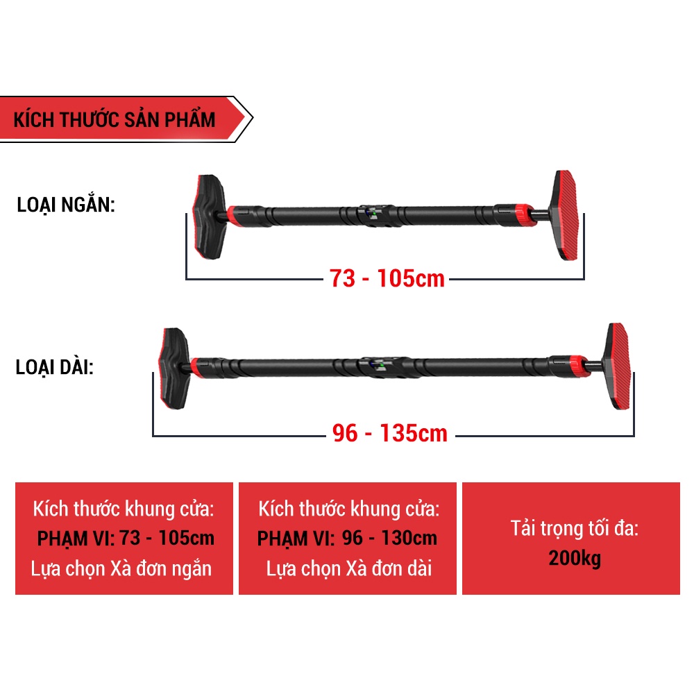 Xà Đơn Gắn Cửa Treo Tường Có Chốt Chống Xoay + Livo Cân Bằng Mút Bọc Dài Toàn Thân Cải Tiến