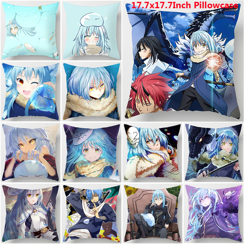Vỏ Gối In Hình Anime Hai Mặt Bằng Polyester Kích Thước 45x45cm