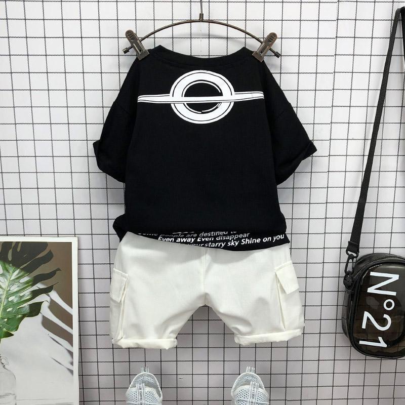 Bộ Quần Áo Mùa Hè Tay Ngắn Phong Cách Phương Tây Thời Trang Cho Bé Trai