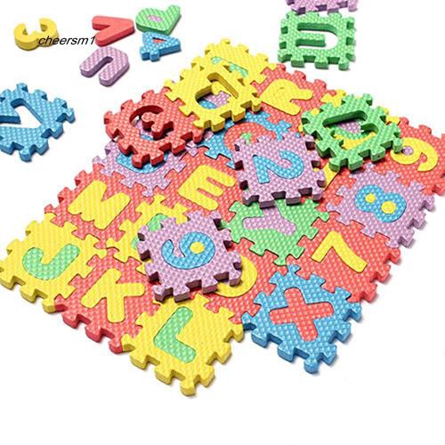 Bộ đồ chơi ghép hình 36 mảnh bằng xốp giúp bé học chữ và số