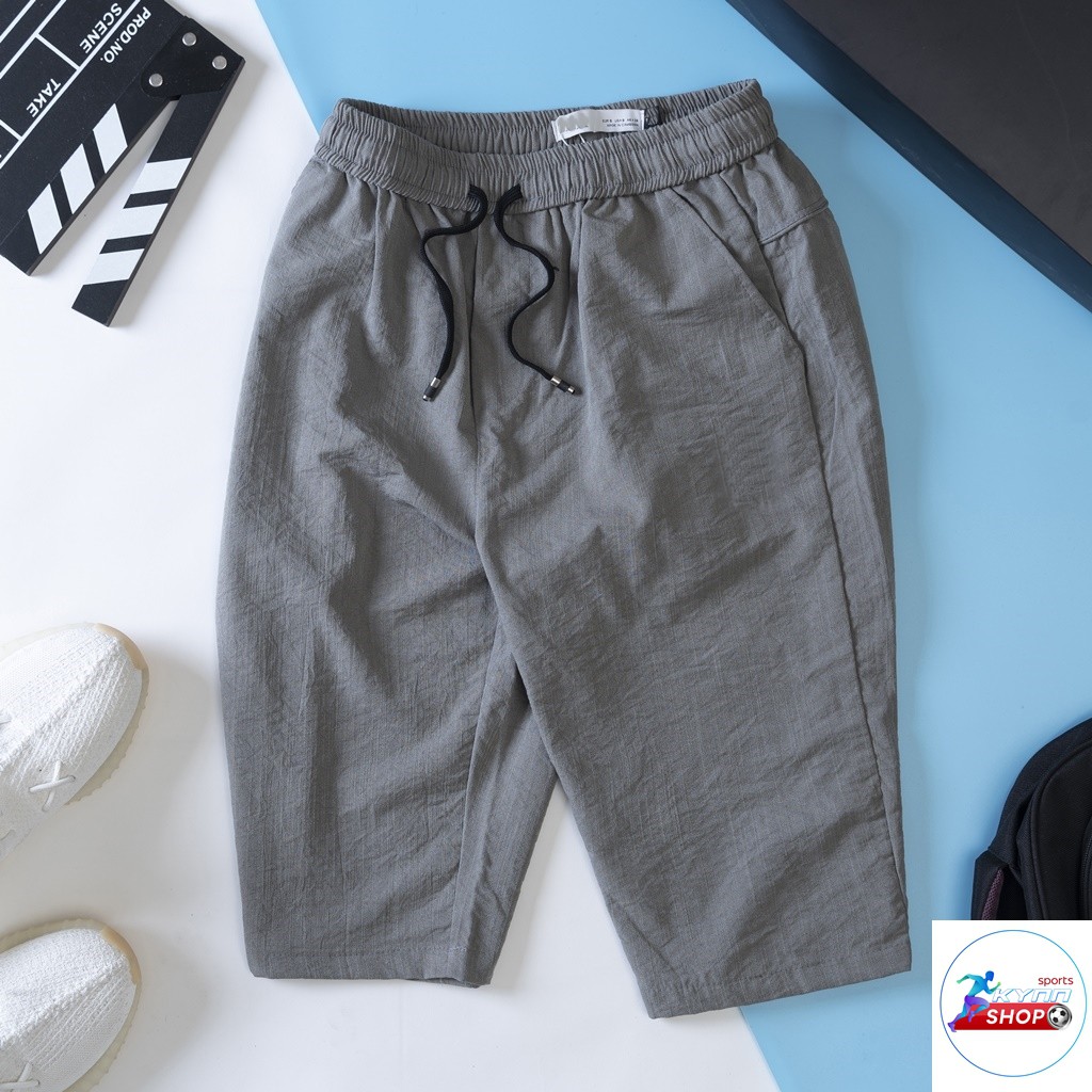 [Mã SKAMSALEP6 giảm 10% TỐI ĐA 100K đơn150K] Quần ngố thời trang nam chất liệu vải đũi mềm mịn phom 40-80kg kynn shop | BigBuy360 - bigbuy360.vn