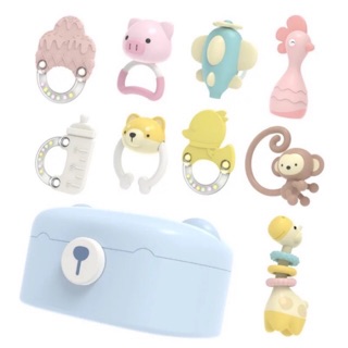 Set xúc xắc , bộ gặm nướu, bóng mềm phát triển tư duy, thính giác 9 chi tiết