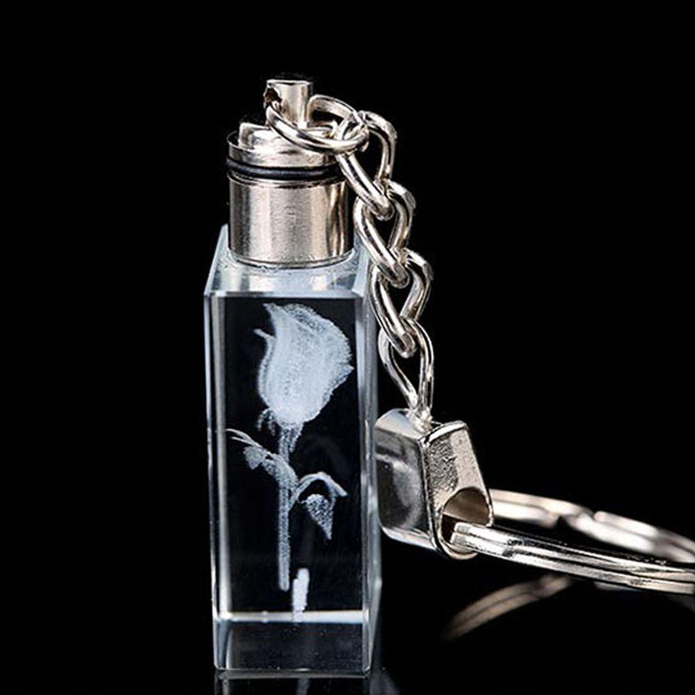 Móc Khóa Hình Vuông Có Đèn LED 3D Dễ Thương Dùng Làm Quà Tặng Giáng Sinh
