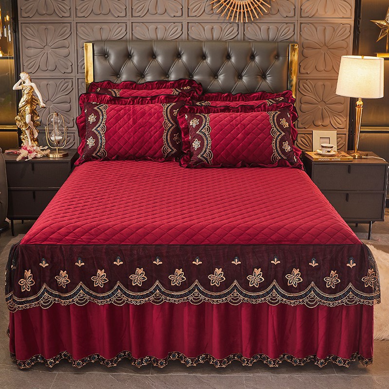 💥 set (bộ) ga trải giường, vỏ gối nỉ trần bông phủ bèo ren kích thước 1m6, 1m8, 2mx2m2, chăn ga gối nệm | BigBuy360 - bigbuy360.vn