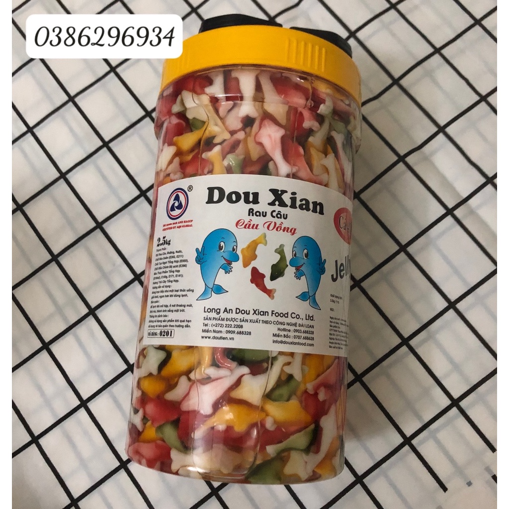 Thạch Con Cá Hàng Huy  2,5Kg | Thạch Rau Câu Con Cá Dẻo Hàng Huy Hũ 2.5kg