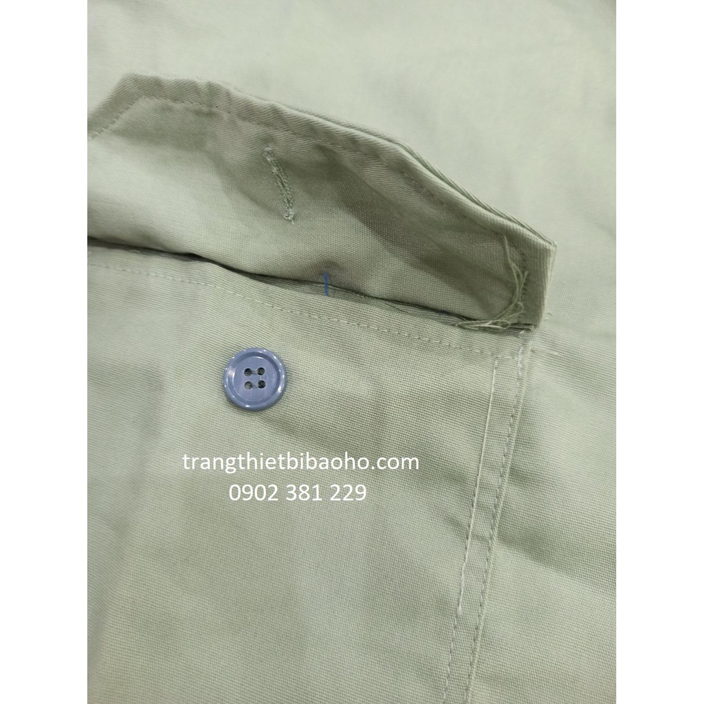 Áo bảo hộ, áo đồng phục công nhân tay dài vải si thoáng mát