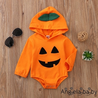 Áo liền thân có nón in họa tiết Halloween 2020 thời trang cho bé 0-12 tháng tuổi