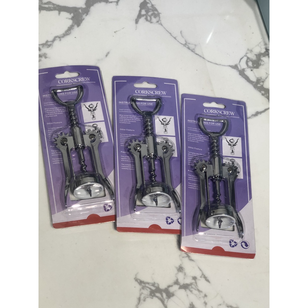 Dụng cụ khui mở rượu vang inox không rỉ bền đẹp dễ dàng sử dụng siêu tiện lợi