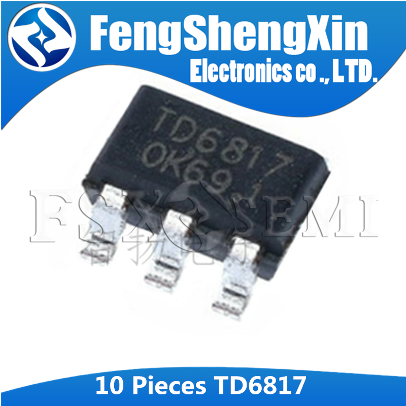 Bộ 10 Linh Kiện Điều Chỉnh Giảm Áp Sot-23-5 Td6817 Td6817D 1.5mhz 2a