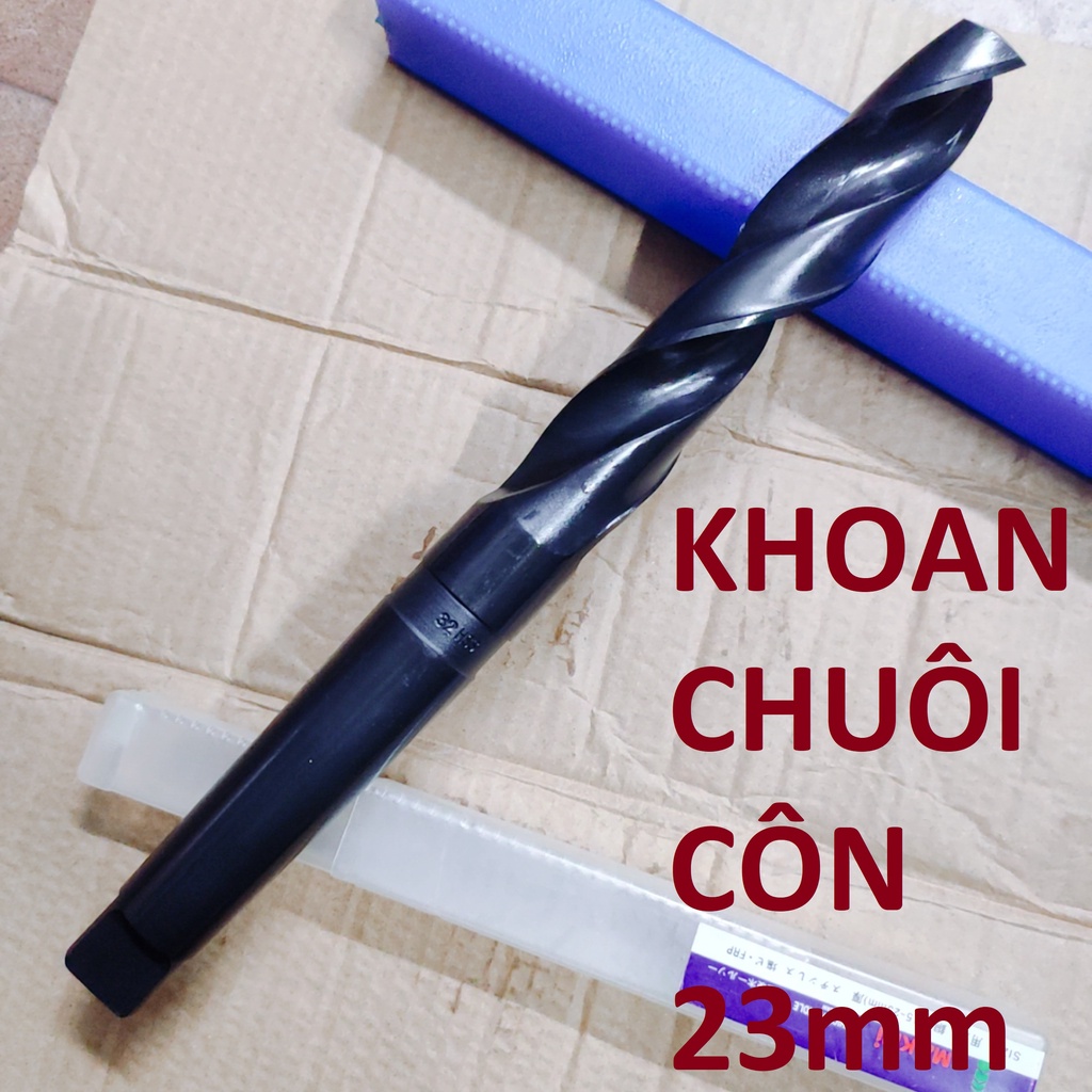 Mũi khoan chuôi côn 23mm, chuôi côn MT2, chiều dài lưỡi 155mm,chiều dài tổng 253mm