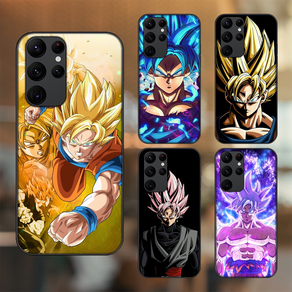 Ốp lưng Samsung S20 Ultra viền đen in hình Goku Dragon Ball