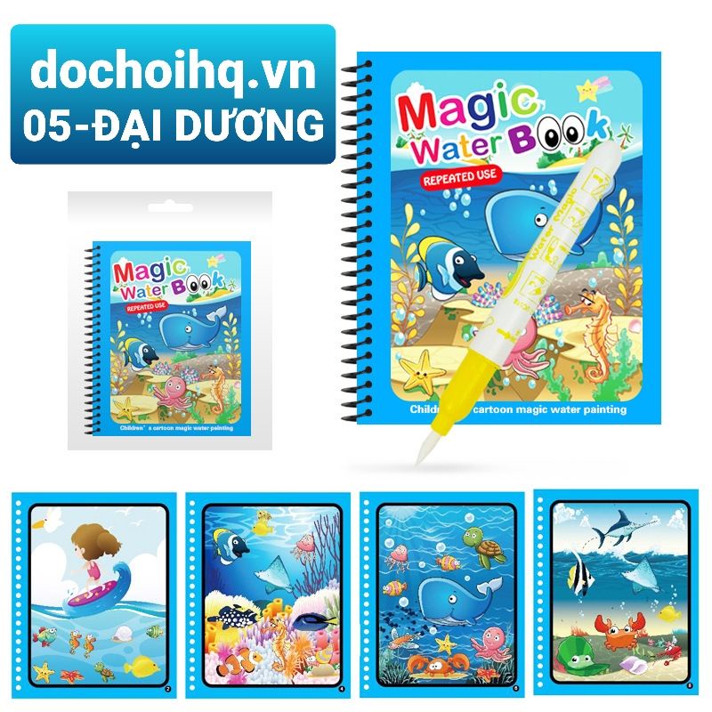 [SÁCH + BÚT] Tập tô màu ma thuật AN TOÀN, Bé rất thích, nhiều chủ đề kèm bút thần kỳ