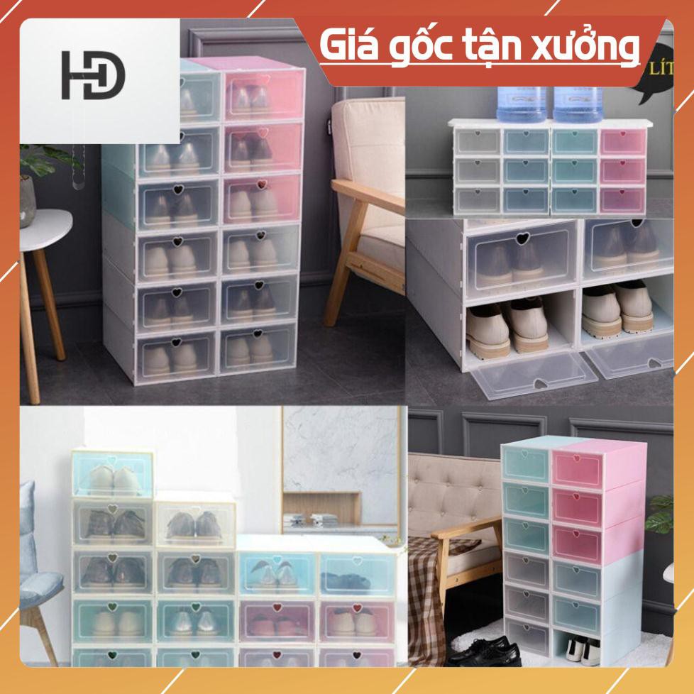 [TÌM KHÁCH SỈ LẺ - FREESHIP] Hộp đựng giày nắp nhựa cứng trong suốt, nắp nhựa ABS, hộp mica trong suốt nhiều màu